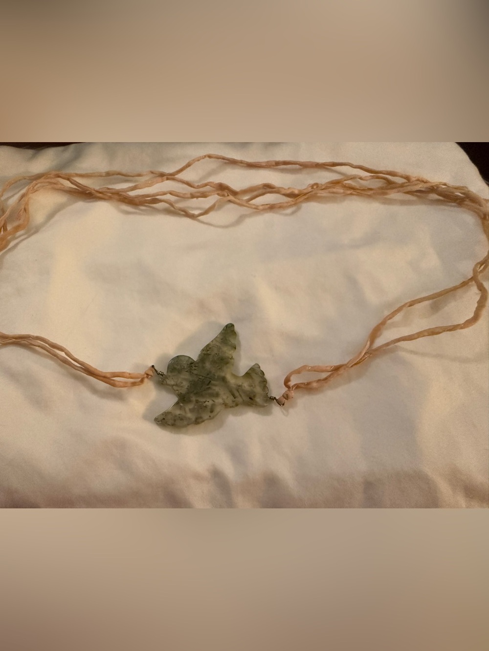 Natural Moss Agate Bird Choker Necklace- Green - Picture 2 of 2
